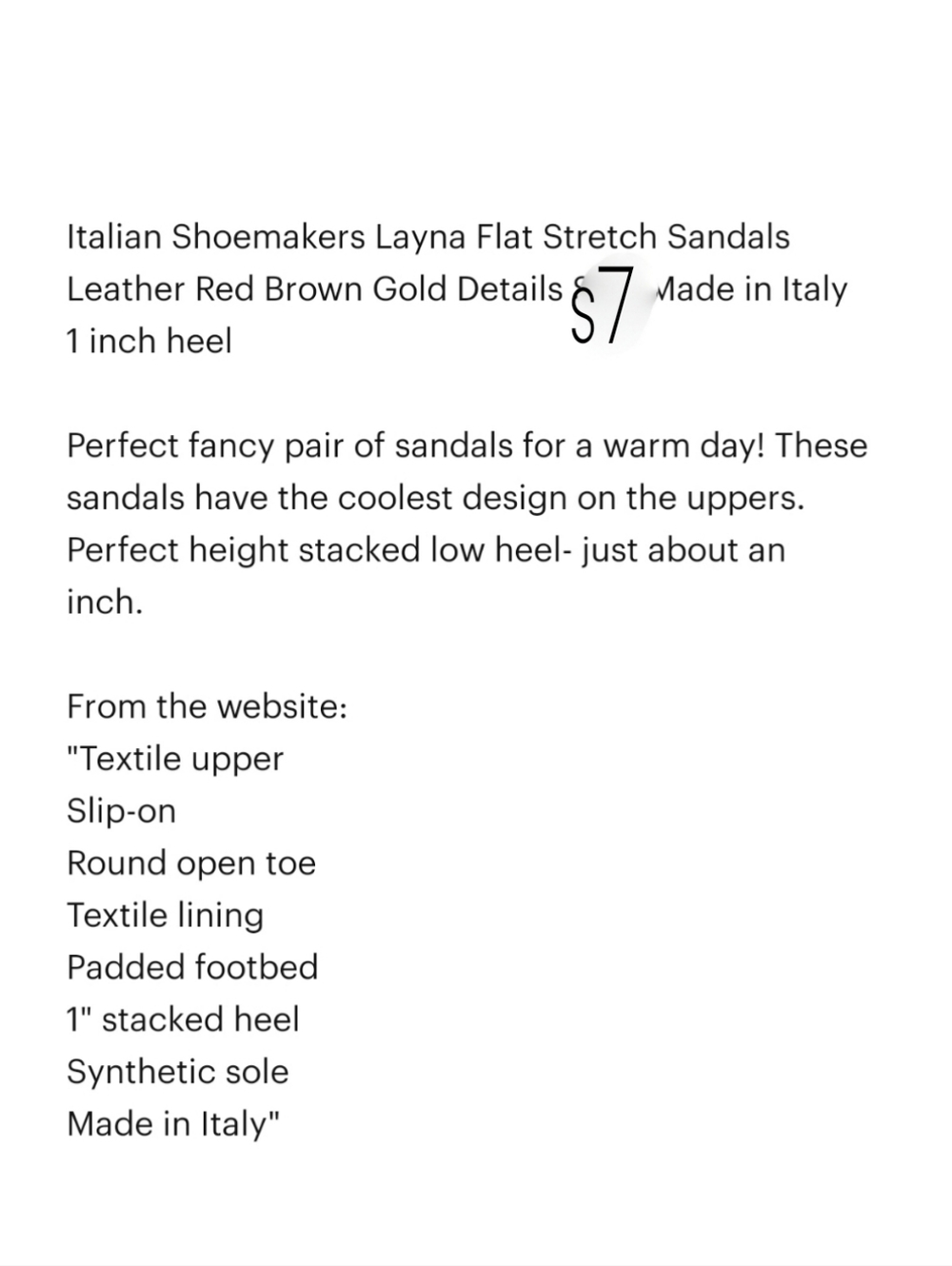 Italian Shoemakers Magenta Leather Sandals Stretch Band Comfort Soles ITALY 7 - Picture 5 of 5